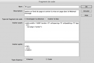 fragment de code