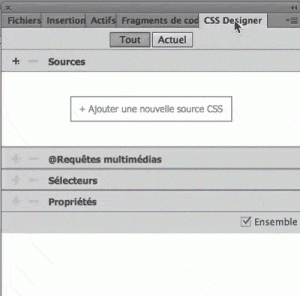 Fenêtre Css designer