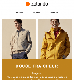 Newsletter Zalando version homme