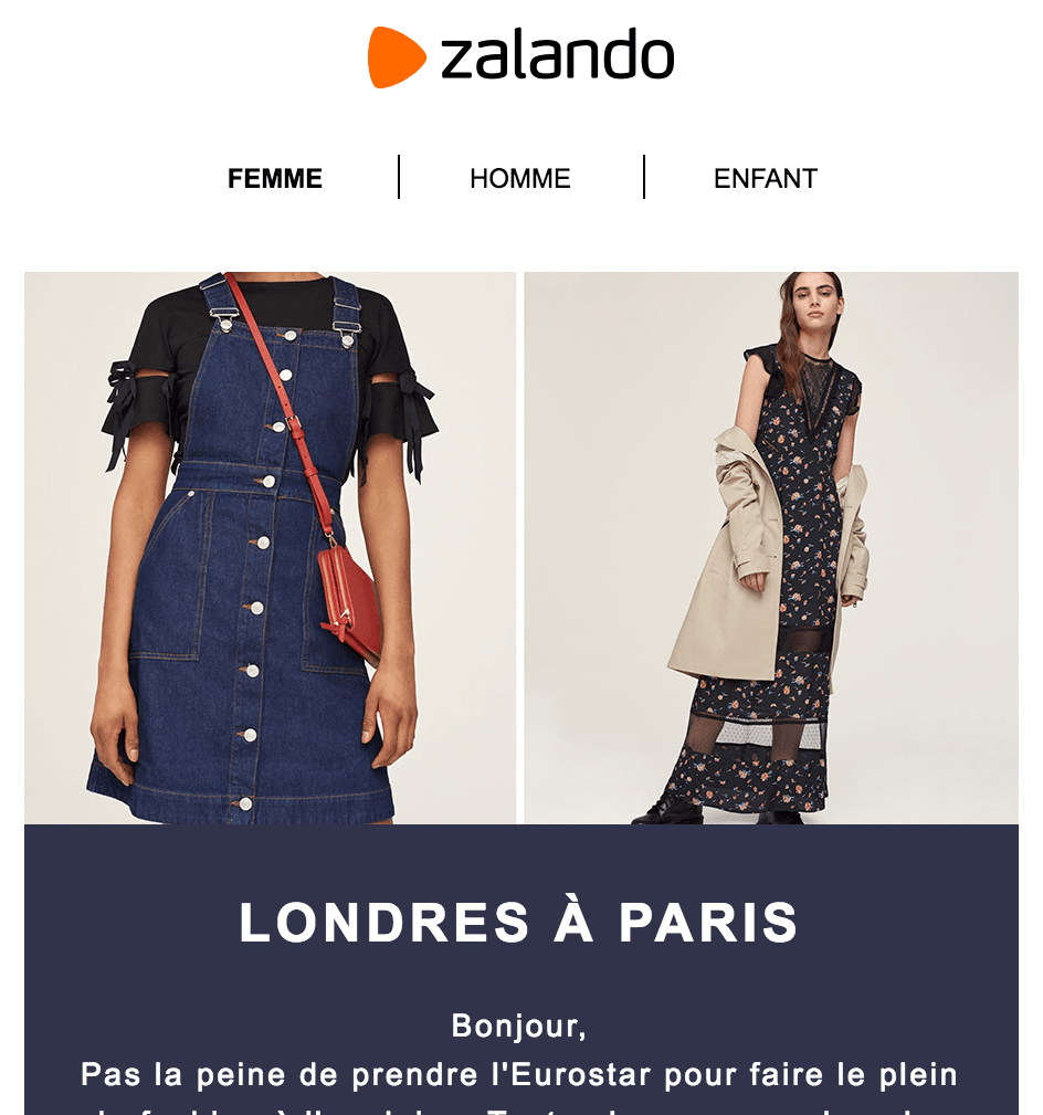 zalando before Email Designer