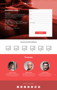 Template Landing Page Contact