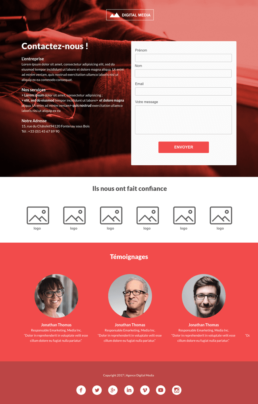 Template landing page contact plezi