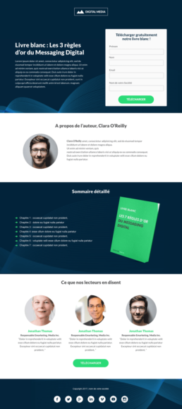 Template Landing page - livre blanc